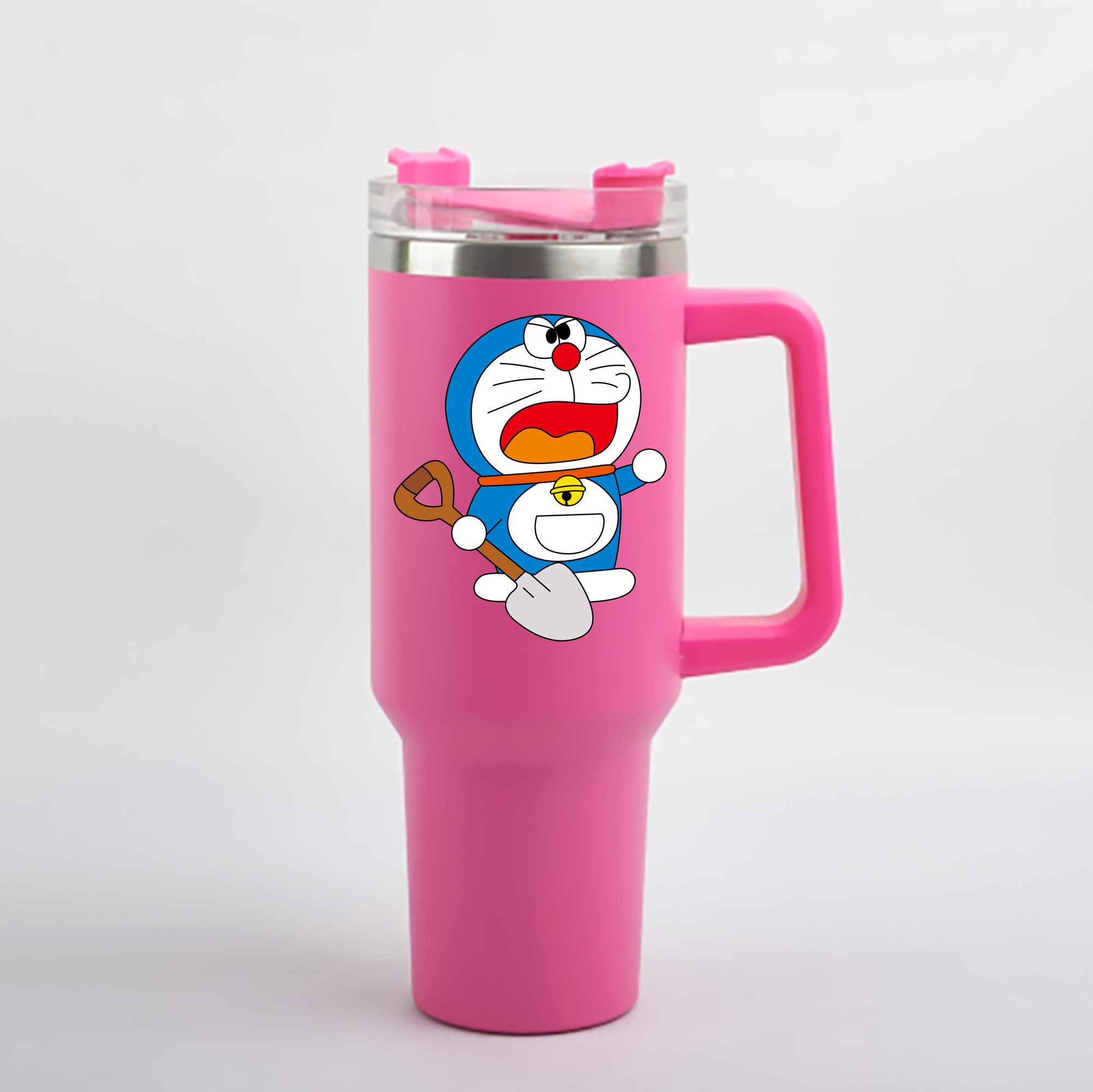 （画像用） ドラえもん Doraemon 1200mL車用タンブラー - クリスタルステッカー（プラスチックストロー付き）
